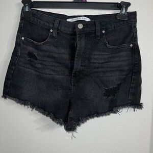 Celebrity Pink Black Distressed Women Shorts